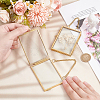 2Pcs 2 Style Brass Glass Hanging Photo Frame HJEW-OC0001-34-3