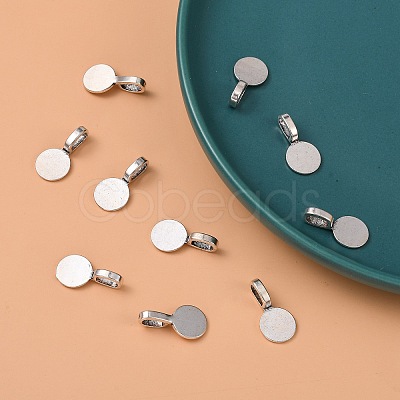 Tibetan Style Alloy Glue On Flat Pad Pendant Bails LS-TIBEP-1124-AS-FF-1