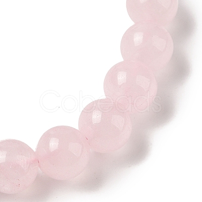 8mm Round Dyed Natural Rose Quartz Braided Bead Bracelets BJEW-C067-01B-20-1