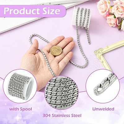 1M 304 Stainless Steel Link Chains CHS-CJ0001-43-1
