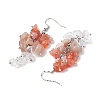 Natural Agate Earrings EJEW-TA00462-02-1