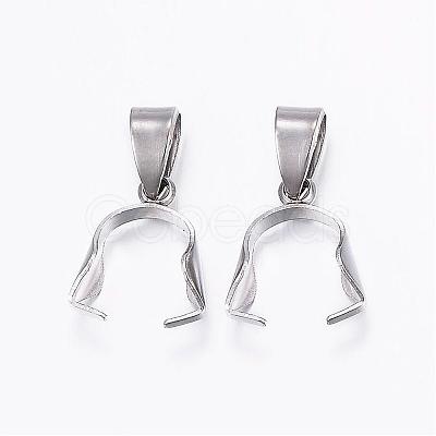 Tarnish Resistant 304 Stainless Steel Pendant Pinch Bails STAS-E127-10P-1