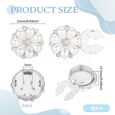 6Pcs Zinc Alloy & Rhinestone Cufflinks BUTT-PH0001-83P-1