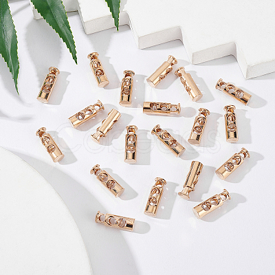 20Pcs Alloy Spring Cord Locks FIND-GF0002-75G-1