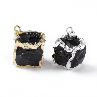 Natural Obsidian Pendants G-G978-01-1