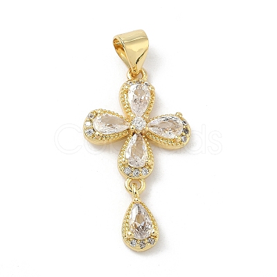 Brass Micro Pave Cubic Zirconia Pendants KK-H537-12G-1
