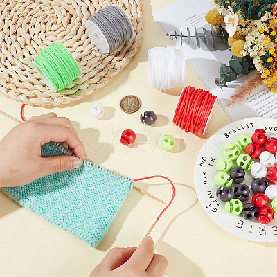 32Pcs 4 Colors Plastic Spring Cord Locks KY-BC0001-46B-1