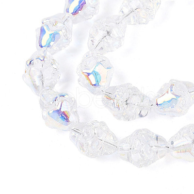 Electroplate Transparent Glass Beads Strands EGLA-N020-03A-1