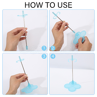 Adjustable Plastic Doll Stand Support ODIS-WH0329-96-1