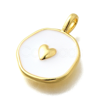 Brass with Enamel Pendants KK-D295-31G-01-1