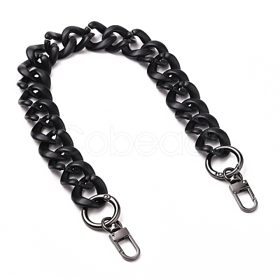 Spray Painted CCB Plastic Curb Chains Bag Handles AJEW-BA00052-01-1