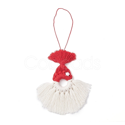 Handmade Cotton Threads Pendant Decoration HJEW-JM04283-1