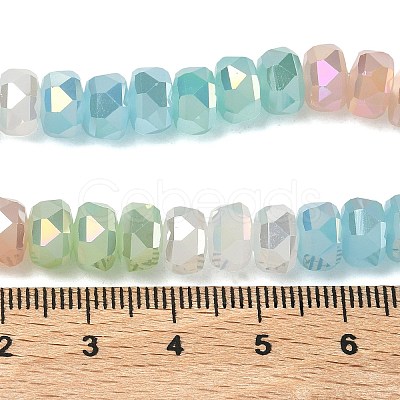 Electroplate Transparent Glass Beads Strands EGLA-K015-17-1