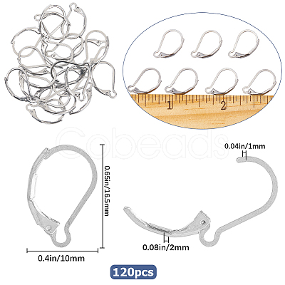 304 Stainless Steel Leverback Earring Findings STAS-SP0001-05A-1