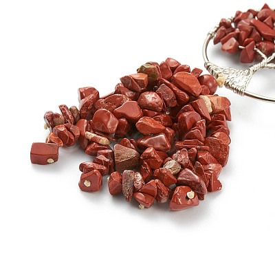 Natural Red Jasper Car Hanging Decorations HJEW-L026-02P-1