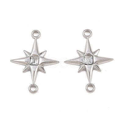 304 Stainless Steel Crystal Rhinestone Connector Charms STAS-P437-14A-P-1