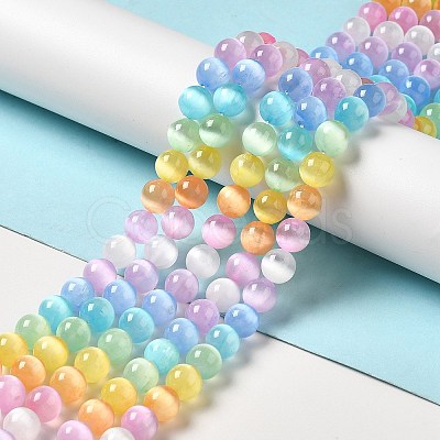 Natural Selenite Beads Strands G-P493-01A-1