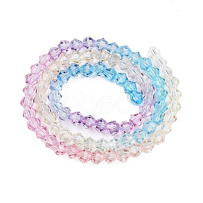 Gradient Color Baking Paint Glass Bead Strands X-DGLA-A039-T2mm-A07-1