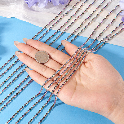 5Yards Alloy Glass Rhinestone Cup Chains AJEW-TA0002-63-1