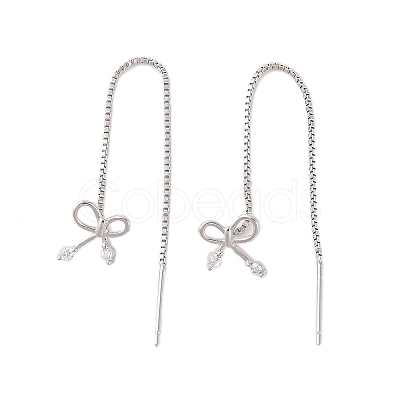 Bowknot Brass Ear Thread for Women EJEW-P288-07P-1