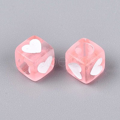 Spray Painted Transparent Acrylic Beads OACR-N140-02E-1