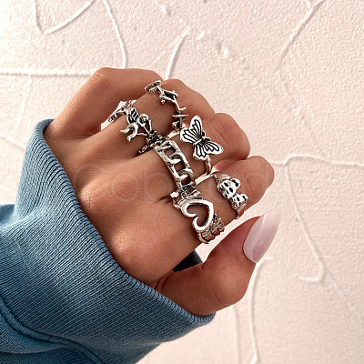 Mixed Style Retro Alloy Rings Set FS-WGC6EFE-05-1