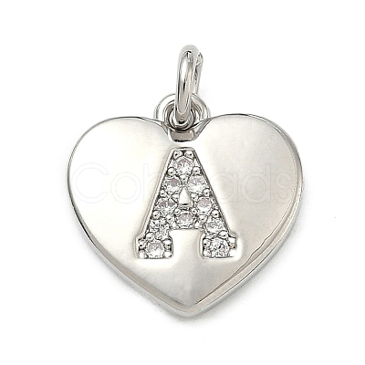 Brass Micro Pave Clear Cubic Zirconia Pendants KK-D229-01P-1