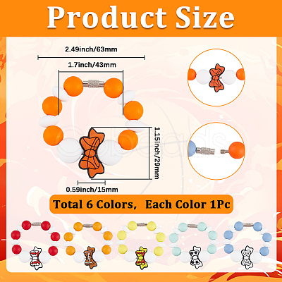 6Pcs Silicone Wine Glass Charms HJEW-SC00131-1