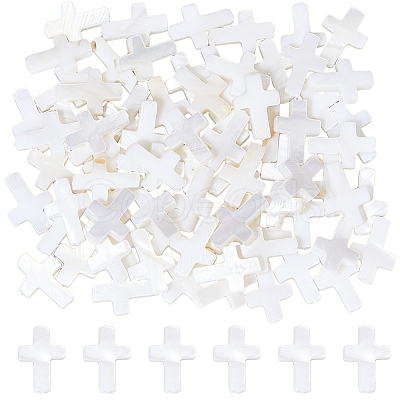 3 Strands Natural Freshwater Shell Cross Beads Strands BSHE-DC0001-02-1