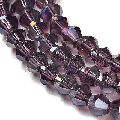 Transparent Electroplate Glass Beads Strands EGLA-A039-T2mm-B04-1