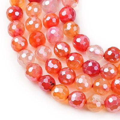 Natural Banded Agate Beads Strands G-B191-A01-6mm-1