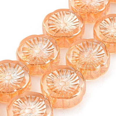 Full Plated Electroplate Glass Transparent Beads Strands X-EGLA-G037-10A-FP01-1