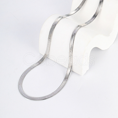 Non-Tarnish 201 Stainless Steel Herringbone Chain Necklace for Women NW8434-2-1