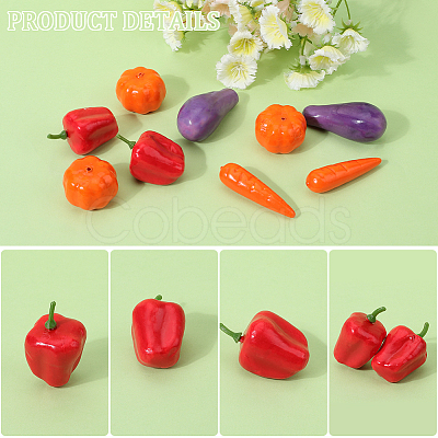 40Pcs 4 Styles Foam Artificial Vegetables AJEW-GF0009-58-1