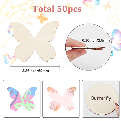 50Pcs Wood Cutouts DIY-SP0004-64C-01-1
