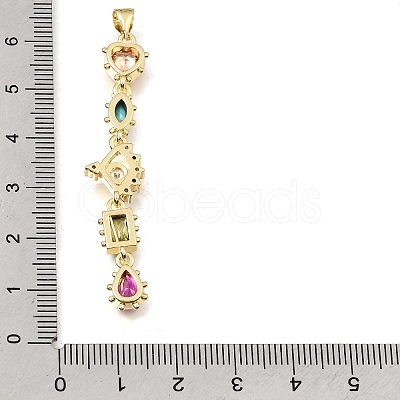 Brass Micro Pave Colorful Cubic Zirconia Big Pendants KK-E802-18G-A-1