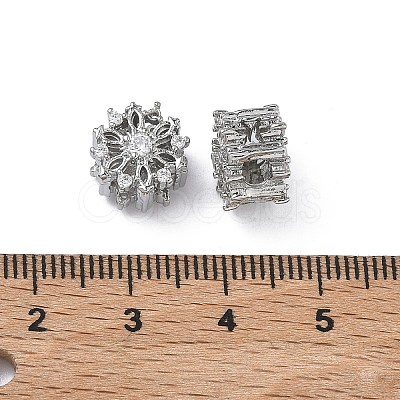 Brass Clear Cubic Zirconia Beads KK-D228-27P-1