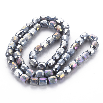 Opaque Baking Paint Glass Beads Strands EGLA-N006-008-B08-1