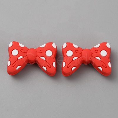 Bowknot Silicone Focal Beads SIL-SZC0003-13B-1
