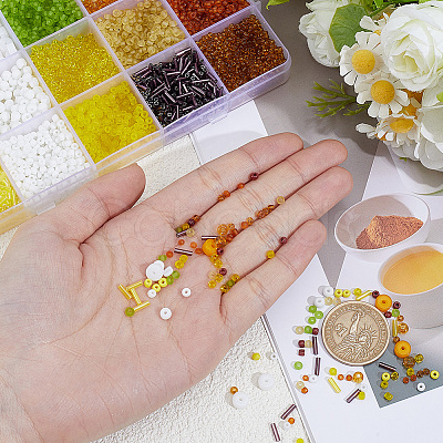 15 Styles Glass Seed & Bugle Beads SEED-PA0001-14D-1