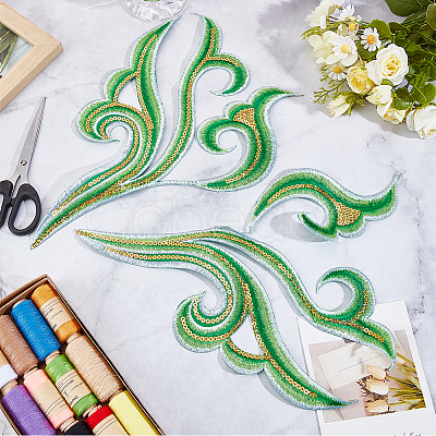 2Pcs Cloud Clothing Computerized Embroidery Cloth Iron on/Sew on Patches DIY-GF0012-97C-1