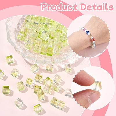 100Pcs Baking Paint Transparent Glass Beads DGLA-YW0001-35E-1
