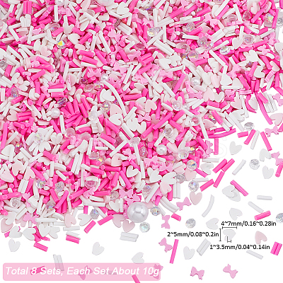 Valentine's Day Lip Handmade Polymer Clay Sprinkles Mix CLAY-SC0001-97A-1