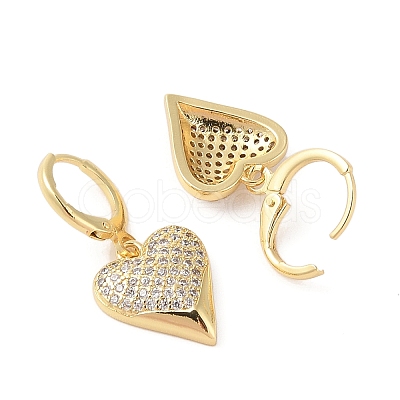 Rack Plating Brass Micro Pave Clear Cubic Zirconia Leverback Earrings Earrings for Women EJEW-G394-32G-1