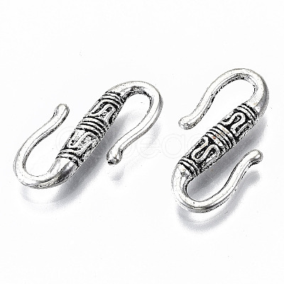 Tibetan Style Alloy S-Hook Clasps TIBE-N011-22AS-RS-1