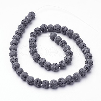 Unwaxed Natural Lava Rock Bead Strands X-G-F309-4mm-1