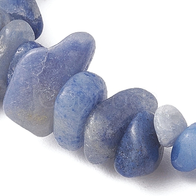 Dyed & Heated Natural Blue Aventurine Chip Beaded Stretch Bracelets for Men Women BJEW-JB12089-01-1