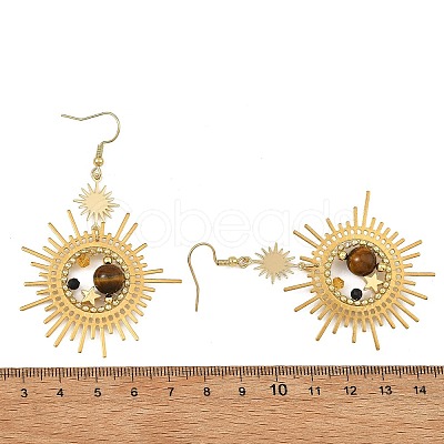 Brass Glass Dangle Earrings EJEW-MZ00802-1