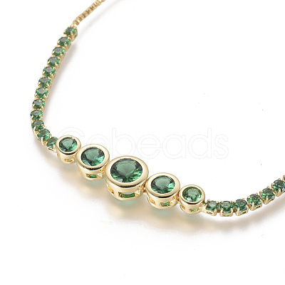 Adjustable Brass Micro Pave Cubic Zirconia Bolo Bracelets BJEW-F404-01C-G-1