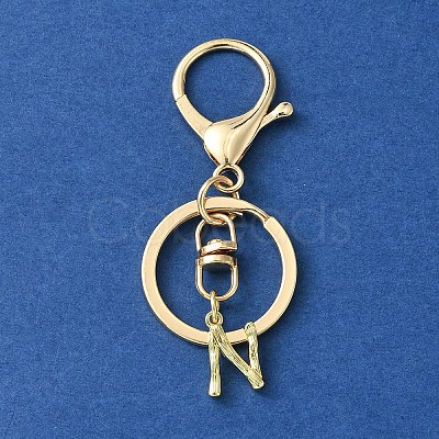 Alloy Initial Letter Charm Keychains KEYC-YW00006-14-1